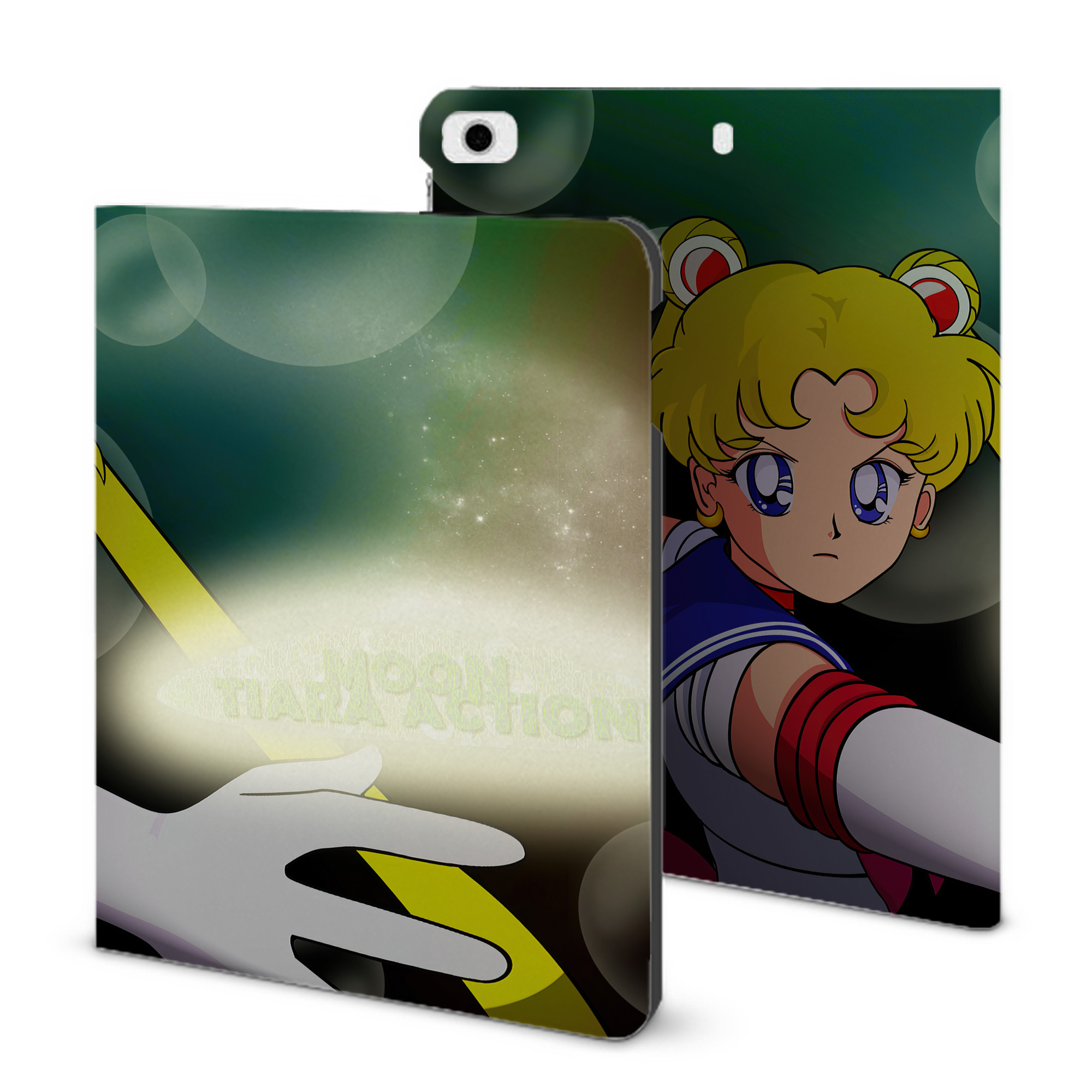 （画像用） 美少女戦士セーラームーン Sailor Moon IPad ケース ブック型 PUレザー TPU 耐衝撃 軽量 薄型 ペン収納なし 全面保護 IPad 各モデル対応